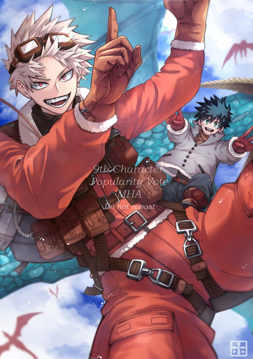 midoriya izuku and bakugou katsuki (boku no hero academia) drawn by ho_(dotto615)