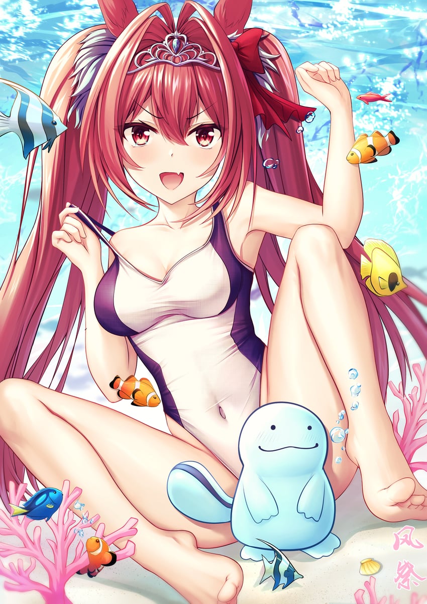 daiwa scarlet and quagsire (pokemon and 1 more) drawn by kazamatsuri_honatsu