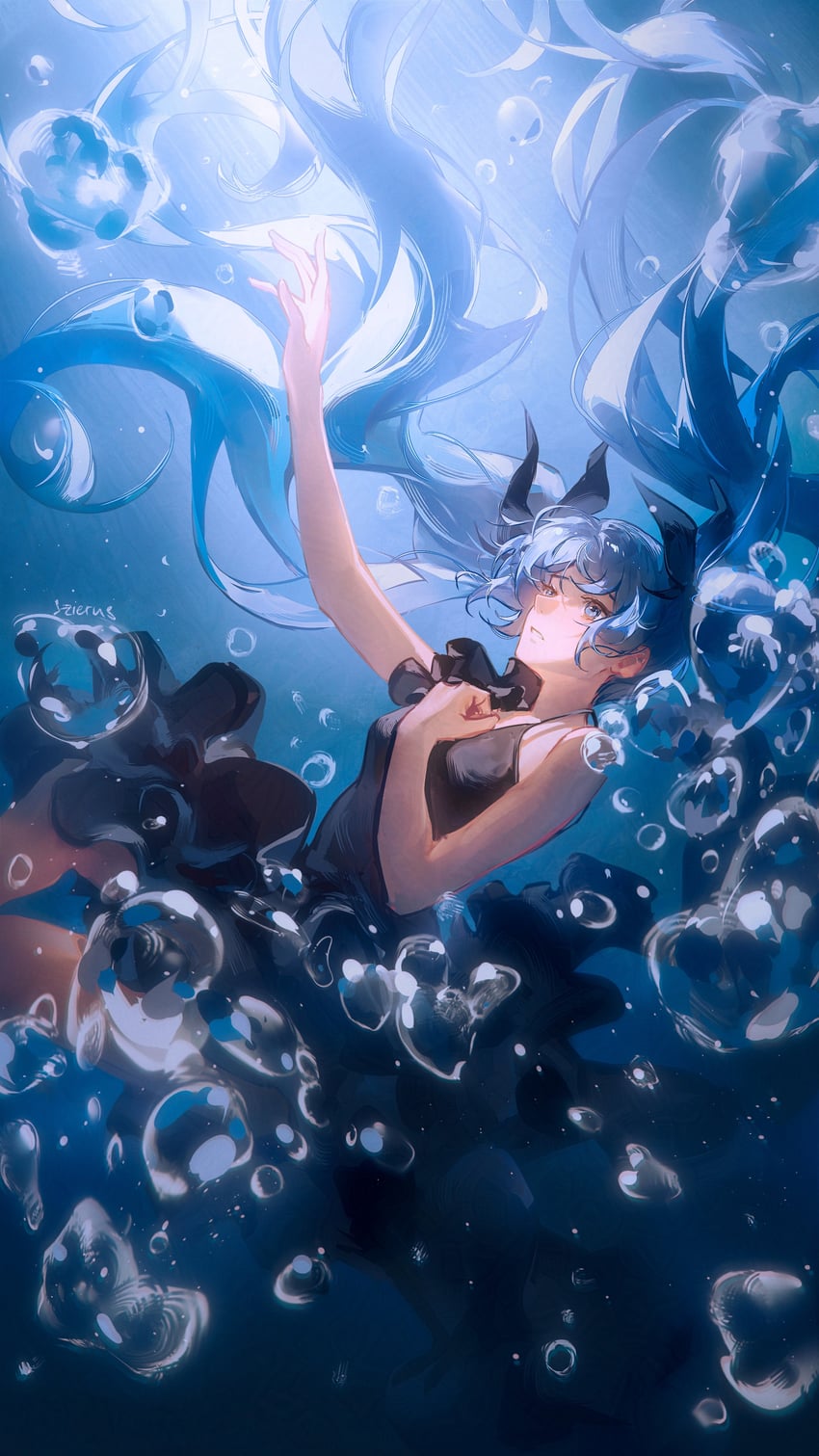 hatsune miku (vocaloid and 1 more) drawn by zieru