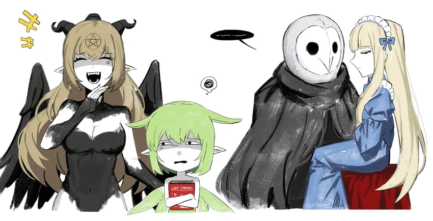 leaf, lorde, doll alice, and baphomet (black souls and 1 more) drawn by asdf1211950