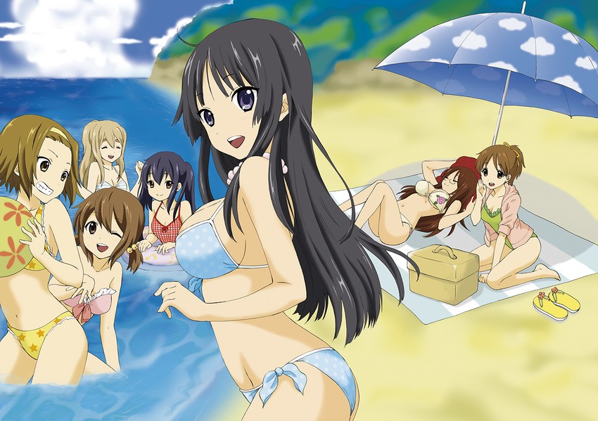 akiyama mio, nakano azusa, hirasawa yui, tainaka ritsu, kotobuki tsumugi, and 2 more (k-on!) drawn by fumitani_yasunori