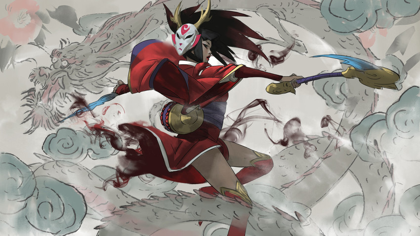akali and blood moon akali (league of legends) drawn by zeenchin