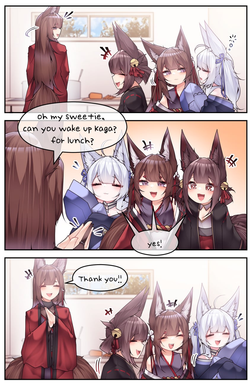 amagi, amagi-chan, akagi-chan, and shinano-chan (azur lane) drawn by samip