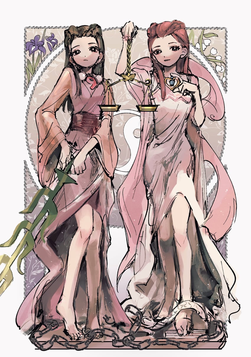 dahlia hawthorne and iris (ace attorney and 1 more) drawn by reba_(akeruna)