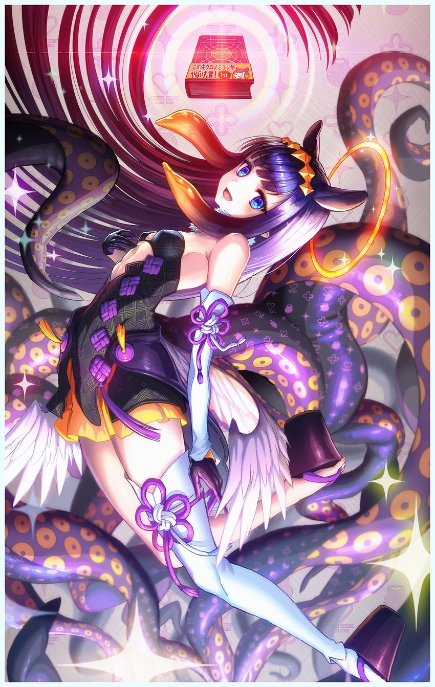 ninomae ina'nis and ao-chan (hololive and 1 more) drawn by gibagiba