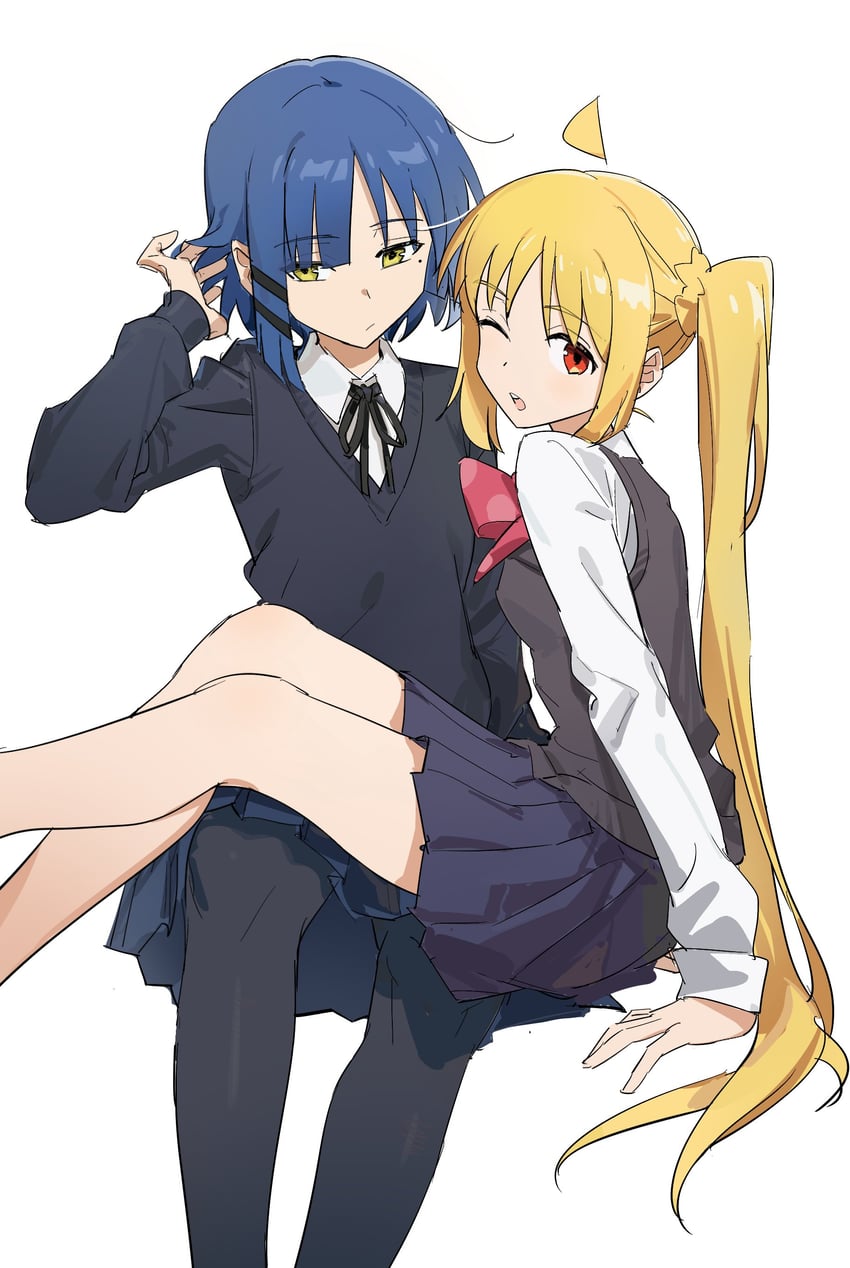 ijichi nijika and yamada ryo (bocchi the rock!) drawn by hongchamashu