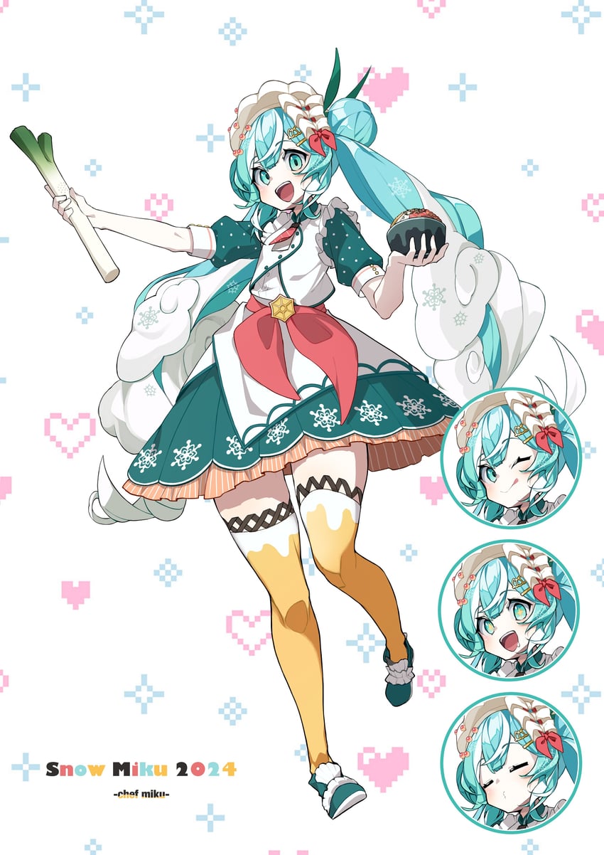 hatsune miku and yuki miku (vocaloid) drawn by aburi_iwashi