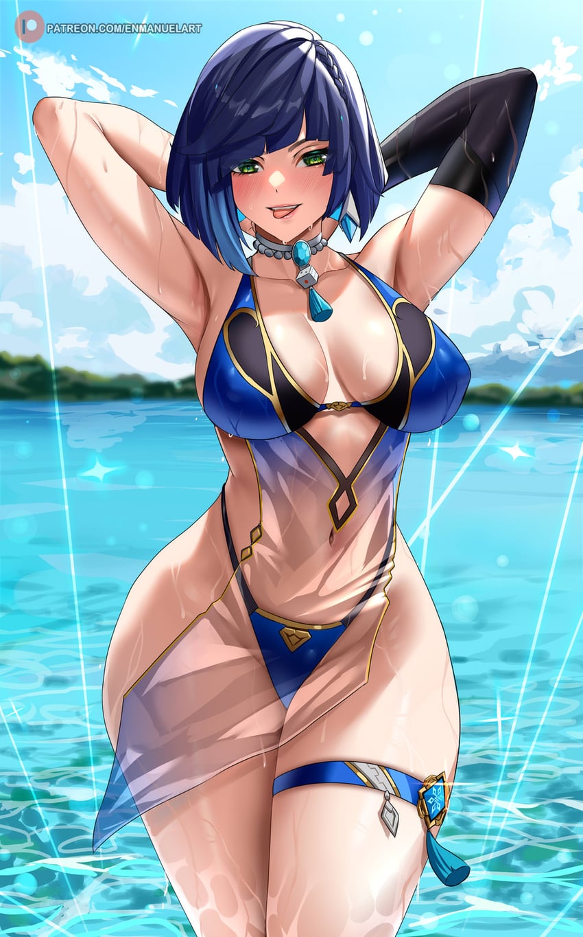 yelan (genshin impact) drawn by enma_(enmanuelart)