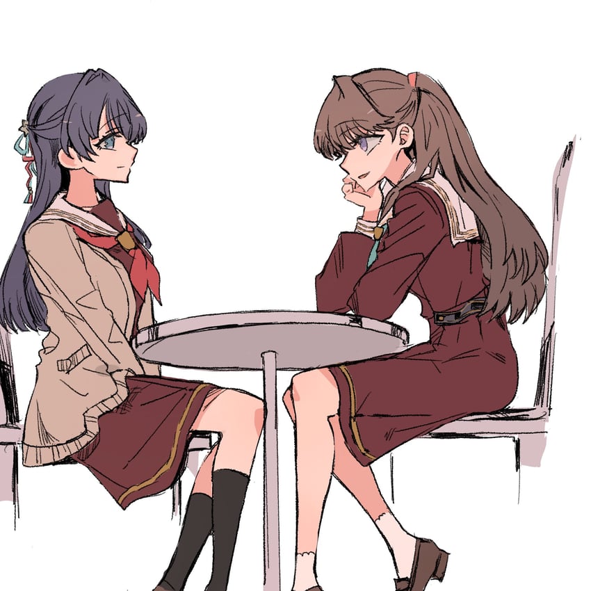 fujishima megumi and murano sayaka (love live! and 1 more) drawn by junjun_(kimi-la)