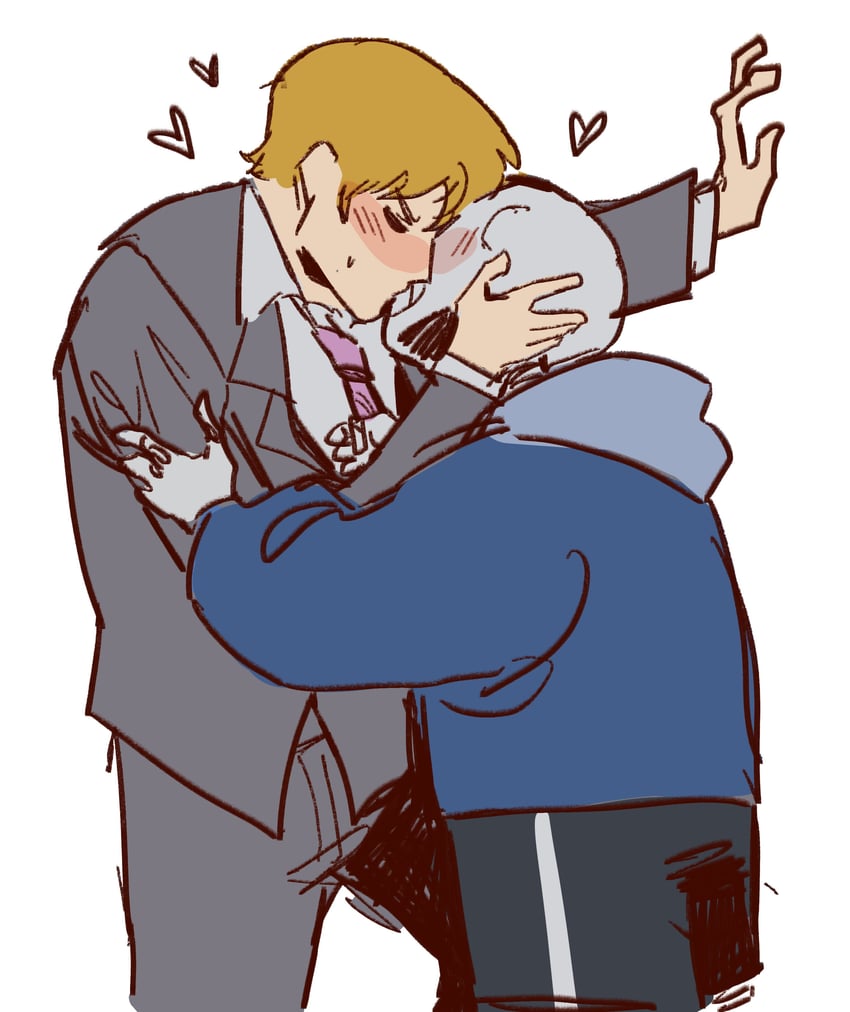 sans and reigen arataka (undertale and 1 more) drawn by wolfythewitch