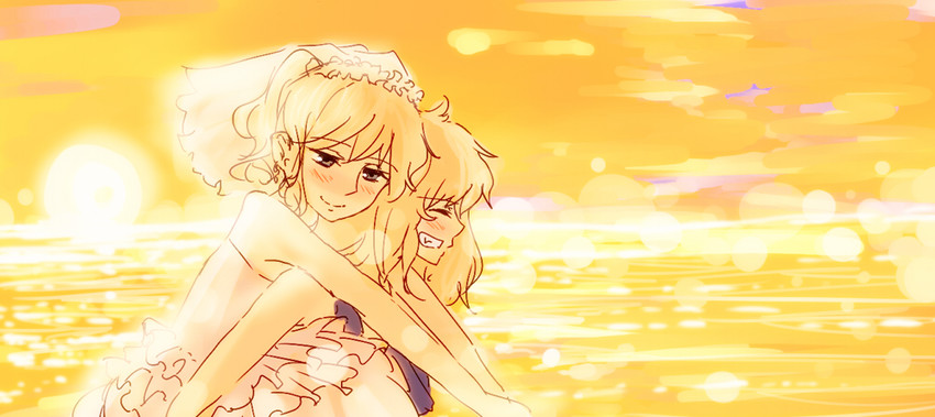 kirisame marisa and alice margatroid (touhou) drawn by menbou_(nonnontako)