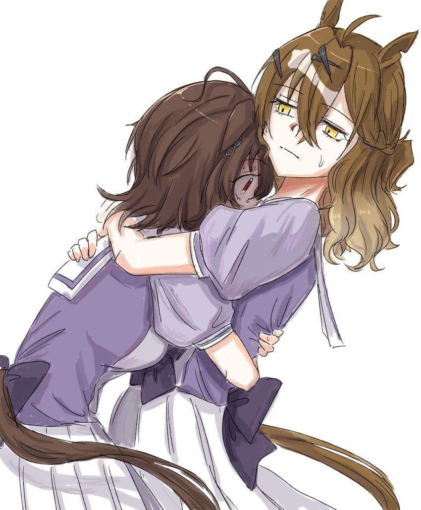 agnes tachyon and jungle pocket (umamusume) drawn by futomayugorou