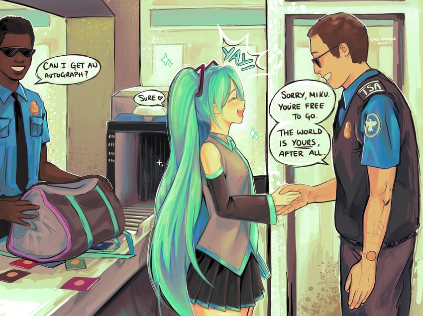 hatsune miku (vocaloid and 1 more) drawn by puuumkin