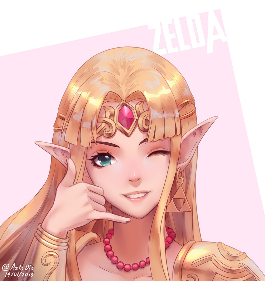 princess zelda (the legend of zelda and 2 more) drawn by aztodio