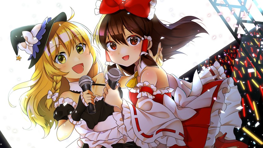 hakurei reimu and kirisame marisa (touhou) drawn by nekosugi_(hoshi)