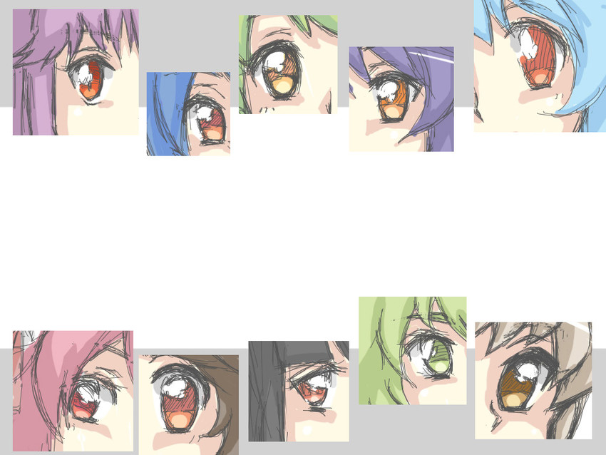 kochiya sanae, reisen udongein inaba, reiuji utsuho, tatara kogasa, hinanawi tenshi, and 5 more (touhou) drawn by yuusha-chan_(gassaku_no_hito)