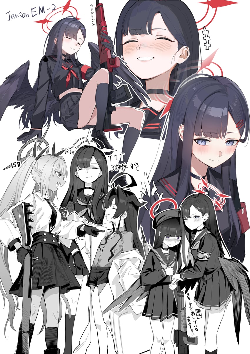 iori, ichika, justice task force member, and kasumi (blue archive) drawn by umiwashi