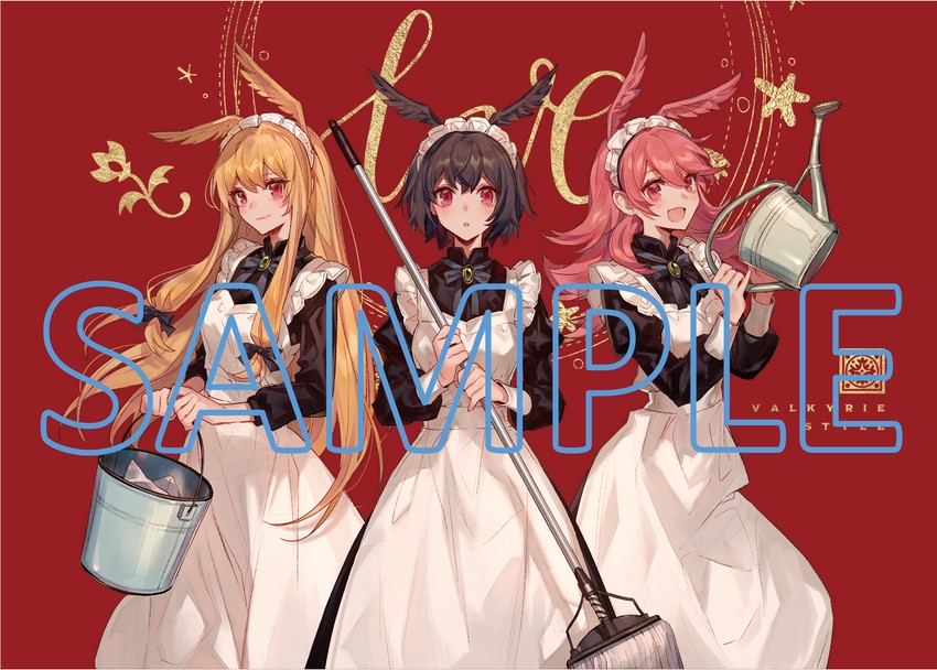 valkyrie, ortlinde, thrud, and hildr (fate and 1 more) drawn by chocoan