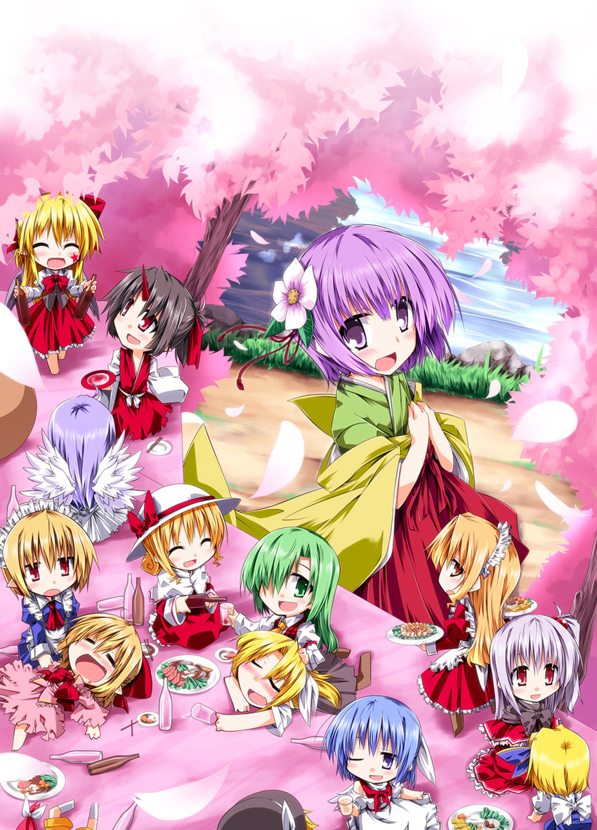 alice margatroid, kazami yuuka, hieda no akyuu, shinki, yumeko, and 10 more (touhou) drawn by hemogurobin_a1c