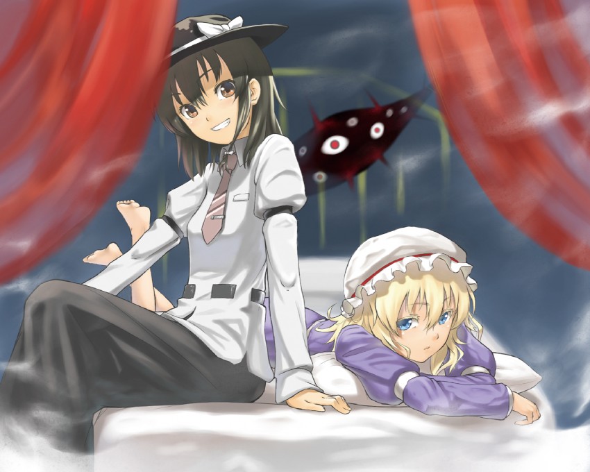 usami renko and maribel hearn (touhou) drawn by touko_(kira2yue)