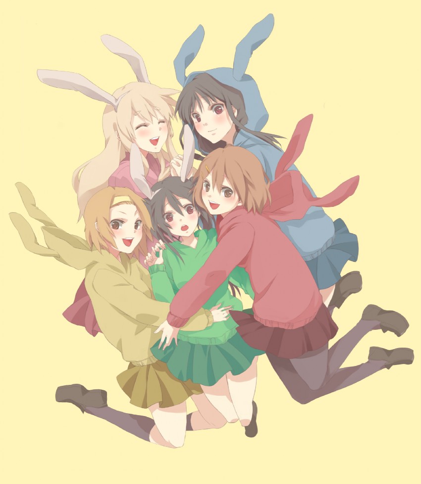 akiyama mio, nakano azusa, hirasawa yui, tainaka ritsu, and kotobuki tsumugi (k-on!) drawn by am.