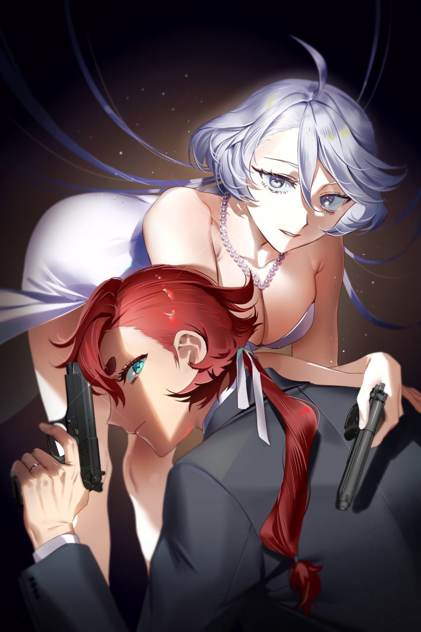 suletta mercury and miorine rembran (gundam and 1 more) drawn by fern_(bhbtr)