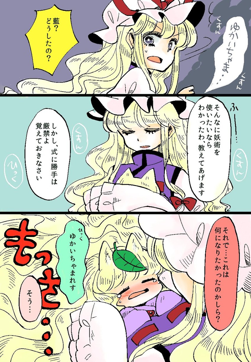 yakumo yukari and yakumo ran (touhou) drawn by komaku_juushoku