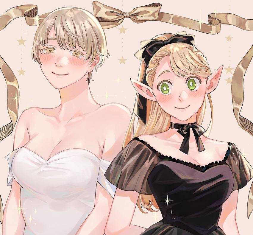 marcille donato and falin touden (dungeon meshi) drawn by sasakura34