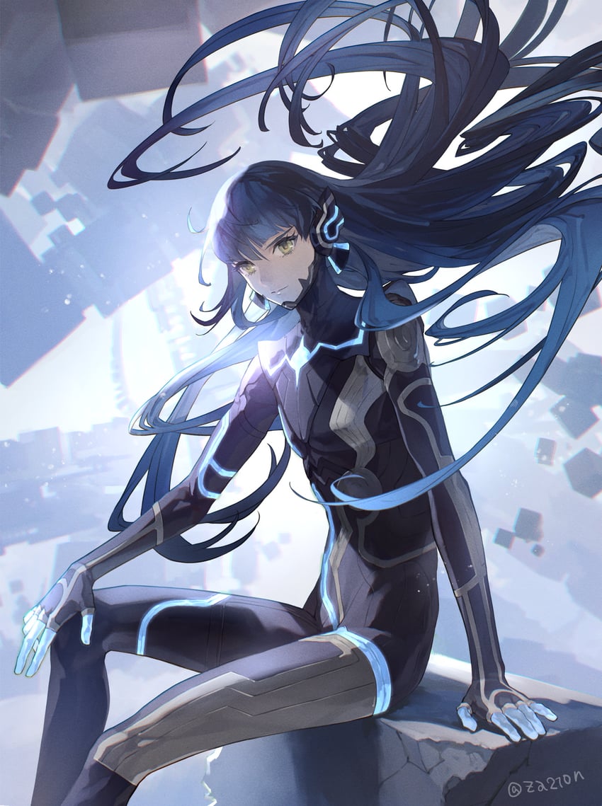 protagonist (shin megami tensei and 1 more) drawn by za210n