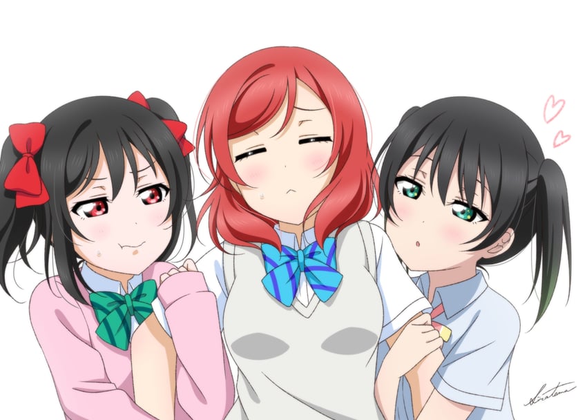 nishikino maki, yazawa nico, and takasaki yu (love live! and 2 more) drawn by shiratama_(siratama_ll)