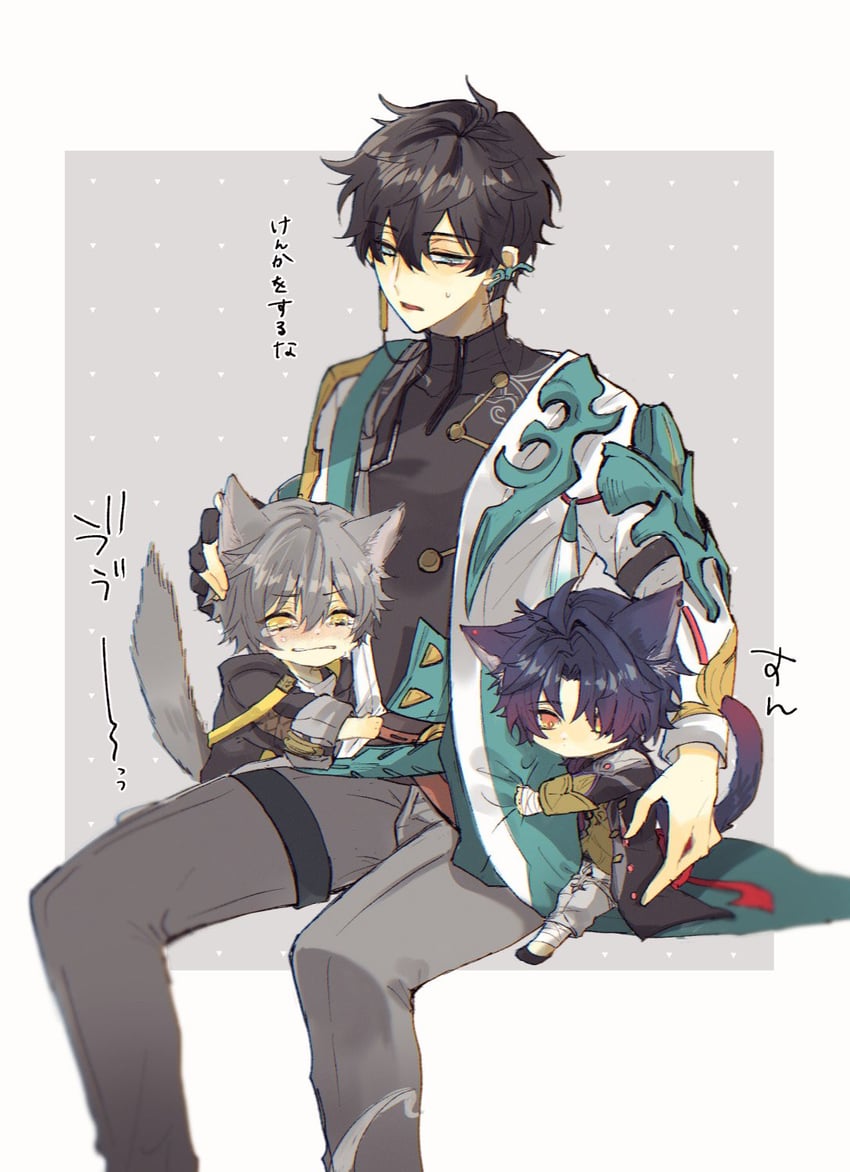 trailblazer, caelus, dan heng, and blade (honkai and 1 more) drawn by mm_yk23
