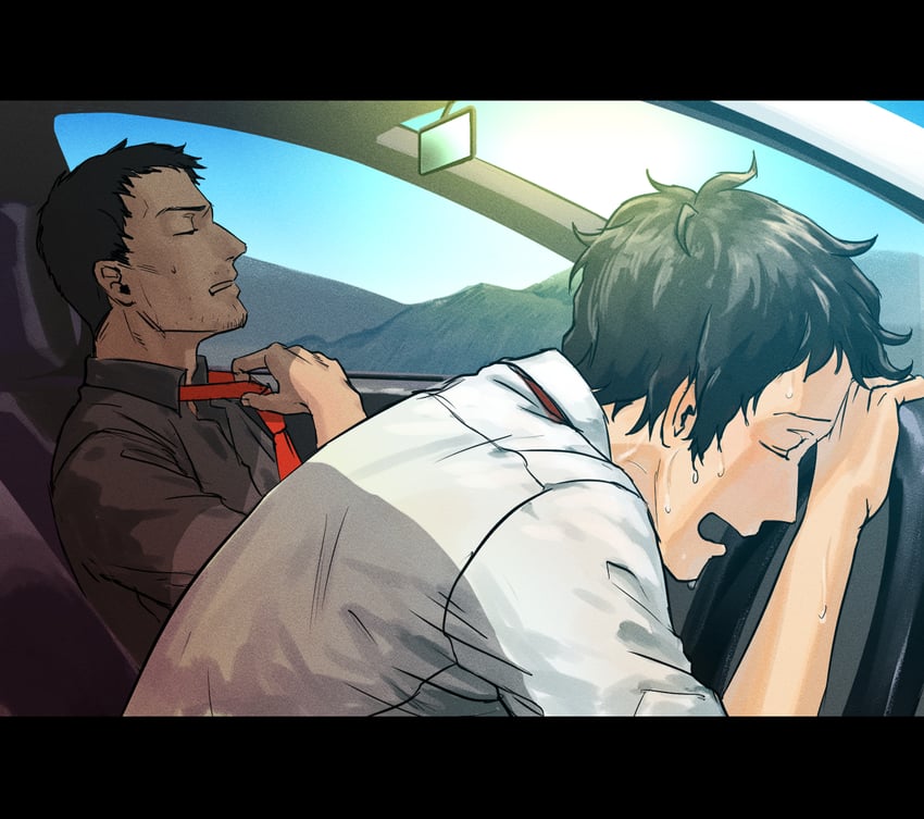 adachi tooru and doujima ryoutarou (persona and 1 more) drawn by morrisuit