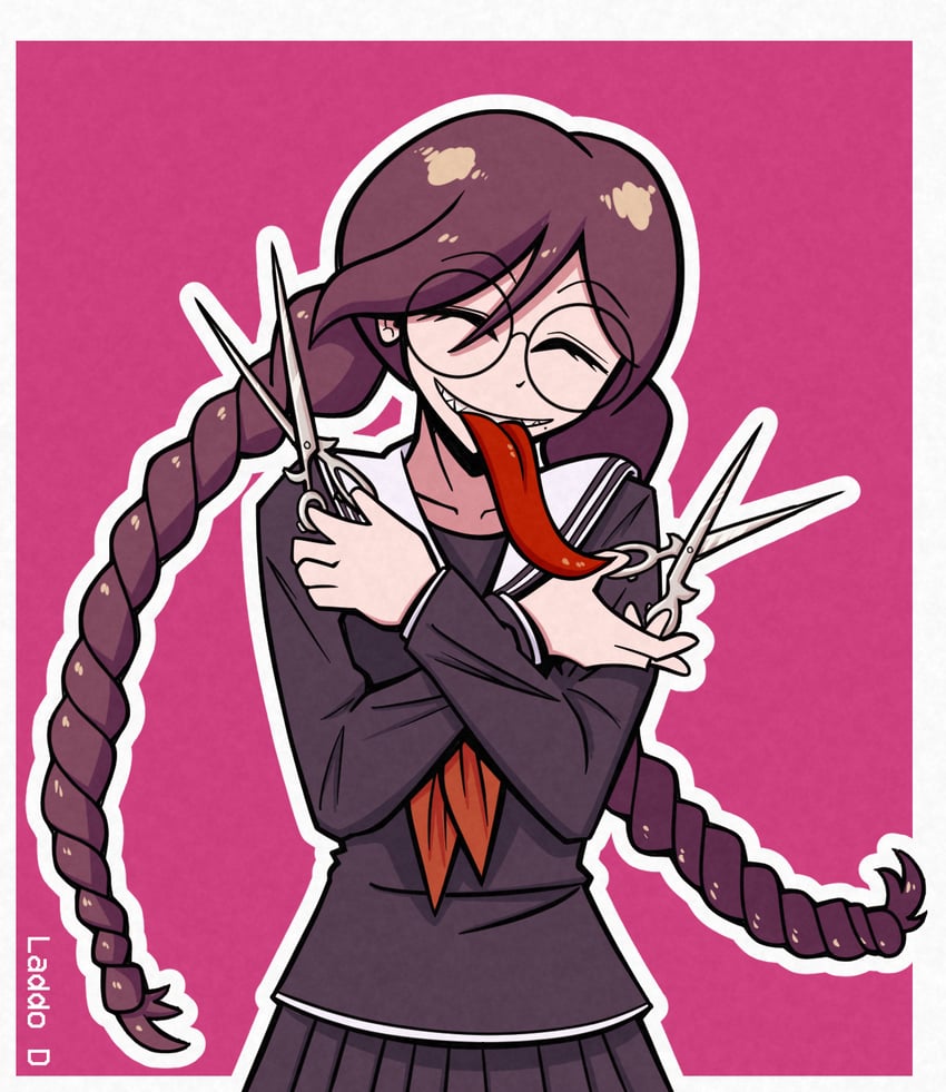fukawa toko and genocider shou (danganronpa and 1 more) drawn by laddo-d