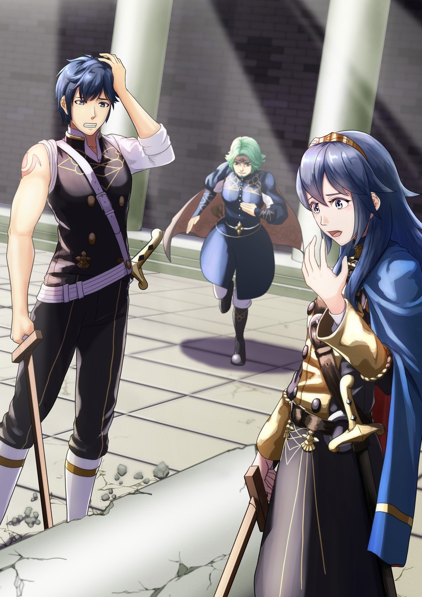 lucina, chrom, and seteth (fire emblem and 2 more) drawn by sukkirito_(rangusan)