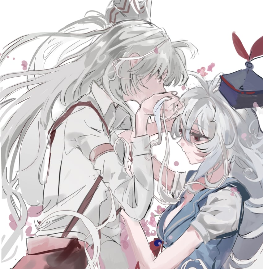 fujiwara no mokou and kamishirasawa keine (touhou) drawn by sesmkun