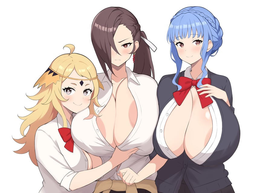 marianne von edmund, ophelia, and kagero (fire emblem and 2 more) drawn by book001art