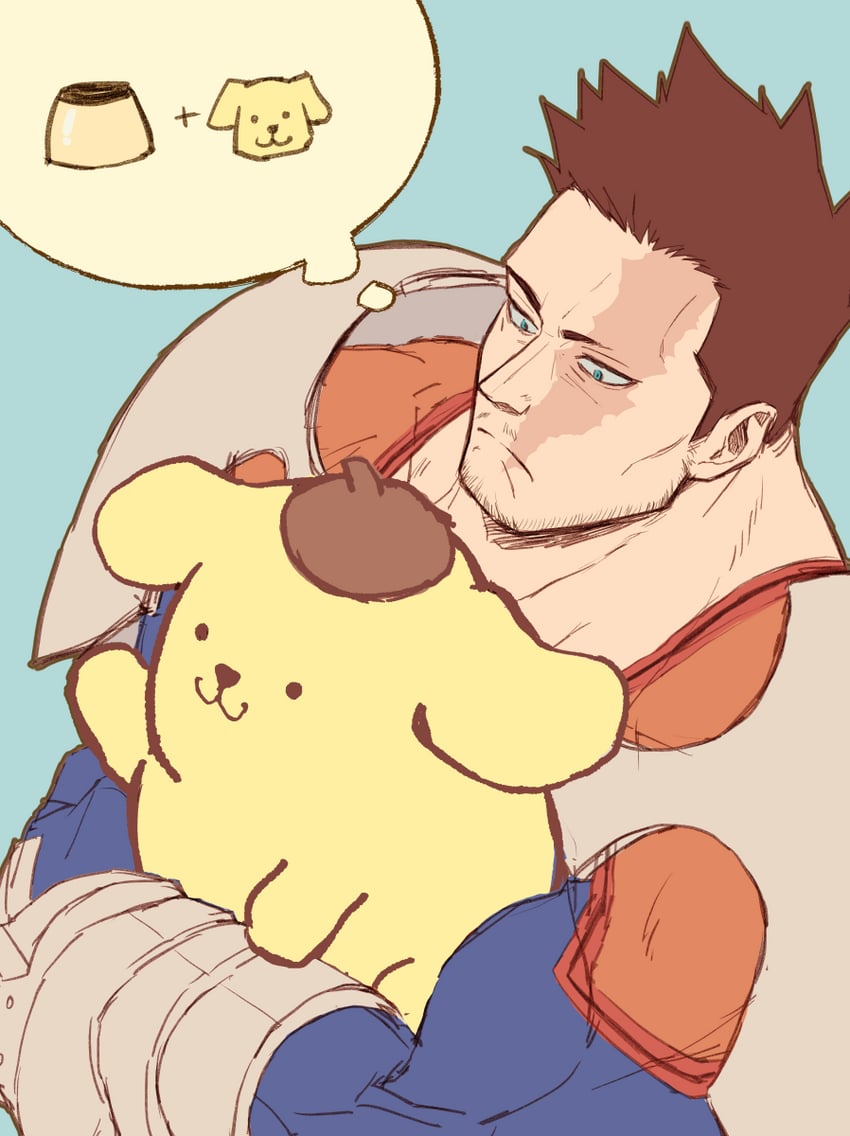 endeavor and pompompurin (boku no hero academia and 1 more) drawn by 1nichi_4kai