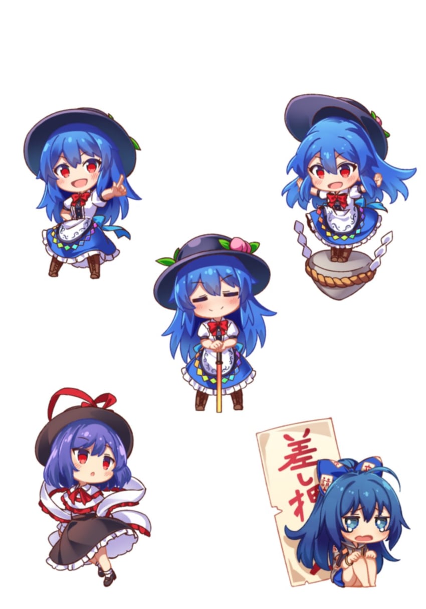 hinanawi tenshi, nagae iku, and yorigami shion (touhou) drawn by brodall_pixel