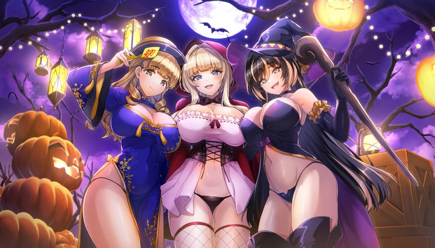 little red riding hood, kirahoshi kanna, ayato utae, and amadea wolfa (little red riding hood and 1 more) drawn by ootomo_takuji