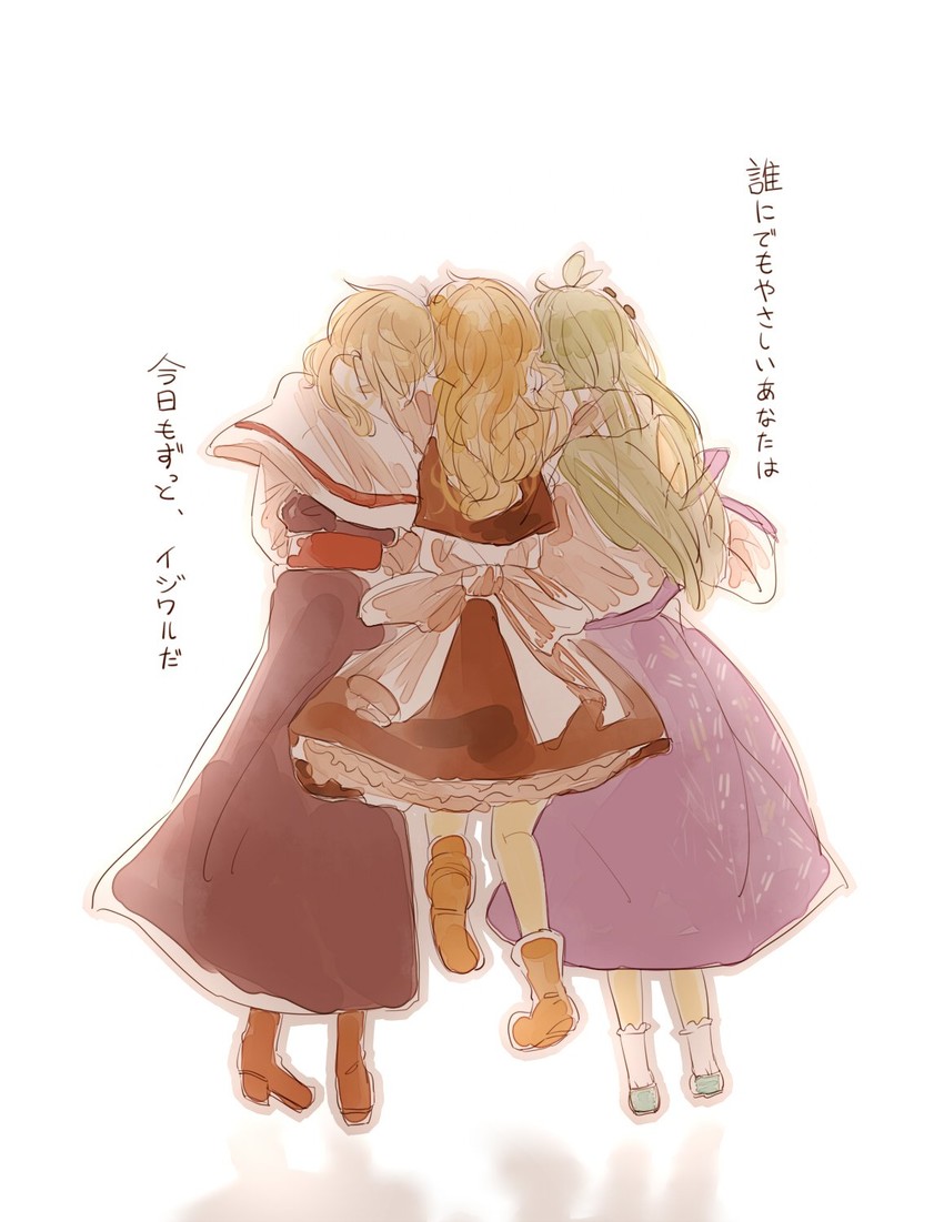 kirisame marisa, kochiya sanae, and alice margatroid (touhou) drawn by menbou_(nonnontako)