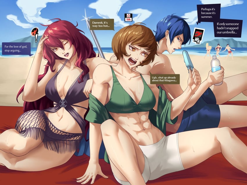 satonaka chie, amagi yukiko, takamaki anne, kirijou mitsuru, iori junpei, and 1 more (persona and 3 more) drawn by mayonnaisenais3