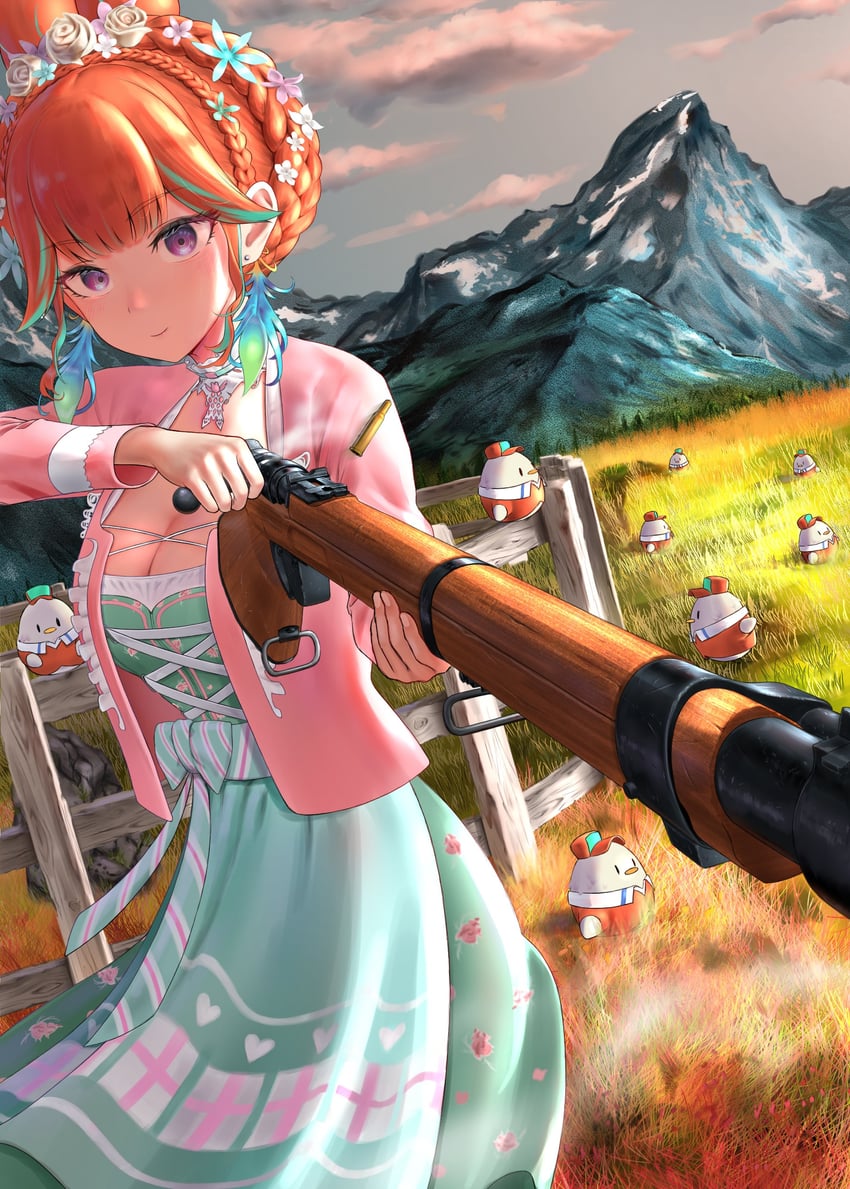 takanashi kiara and kfp employee (hololive and 1 more) drawn by riyokeyuzu