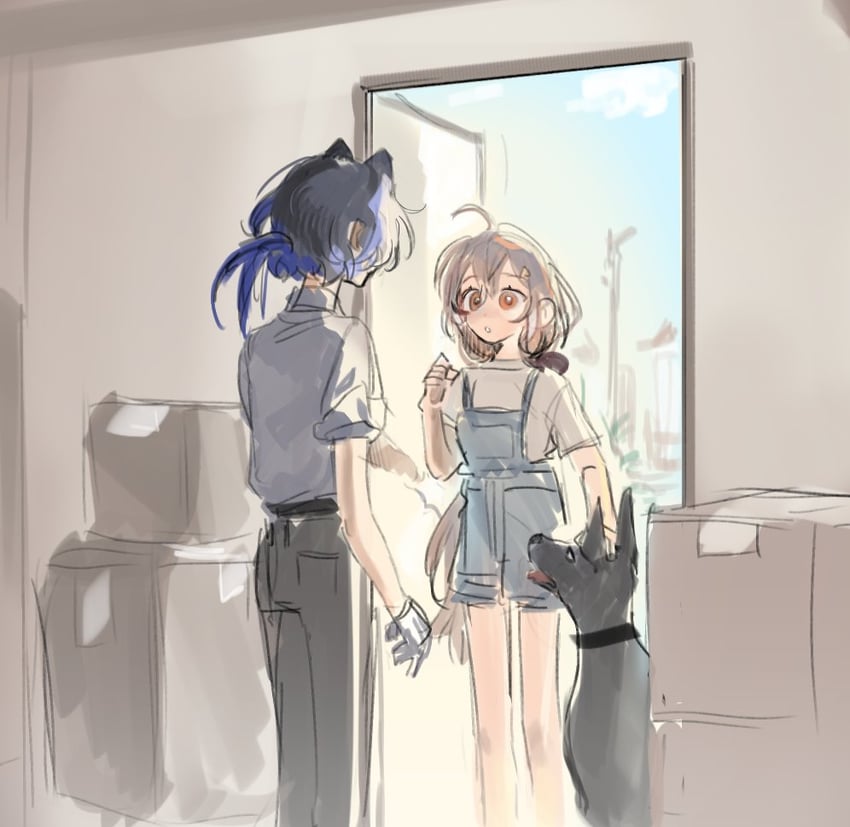 ouro kronii and nanashi mumei (hololive and 1 more) drawn by eus_ing
