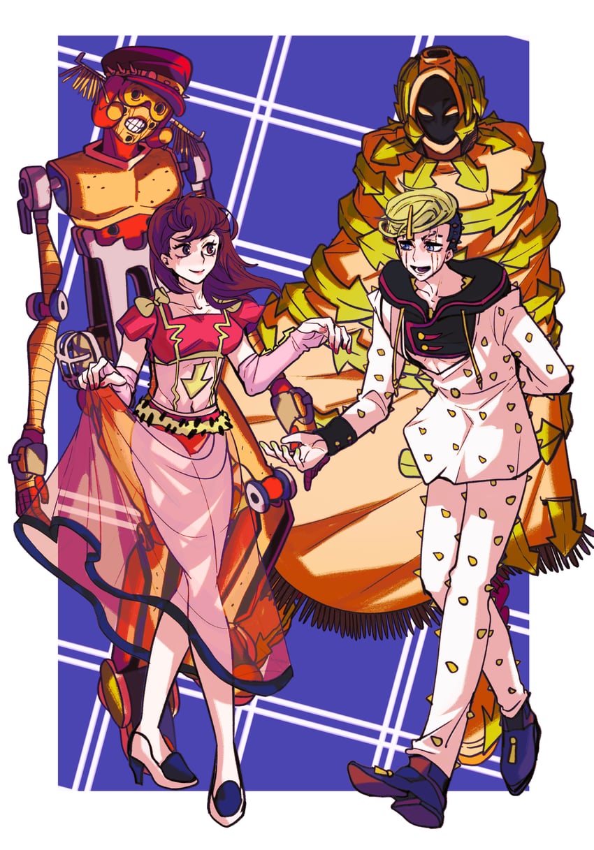 higashikata jobin, higashikata mitsuba, speed king, and awaking iii leaves (jojo no kimyou na bouken and 1 more) drawn by swampland