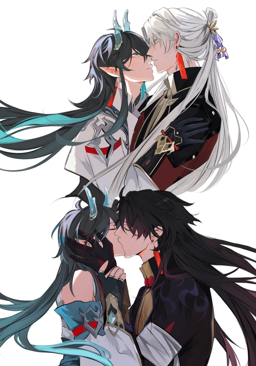 dan heng, blade, and yingxing (honkai and 1 more) drawn by frendraw