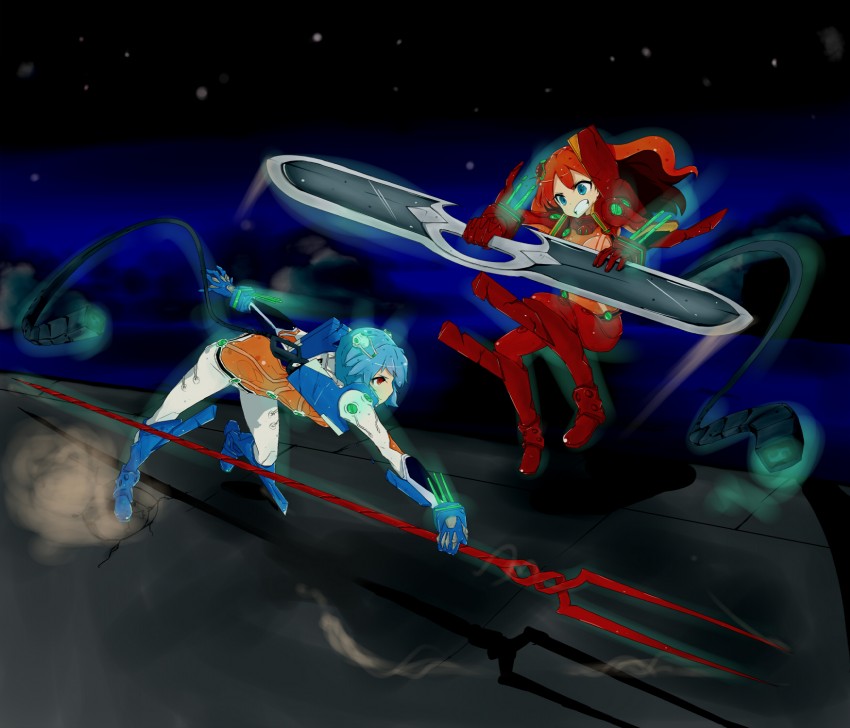 souryuu asuka langley, ayanami rei, eva 02, and eva 00 (neon genesis evangelion and 2 more)