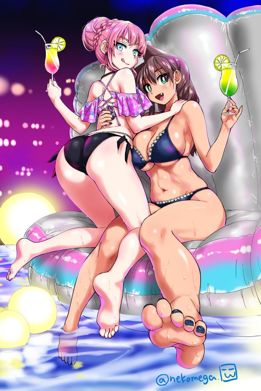 amano megumi and fujishiro yukino (amano megumi wa suki darake!) drawn by nekoguchi