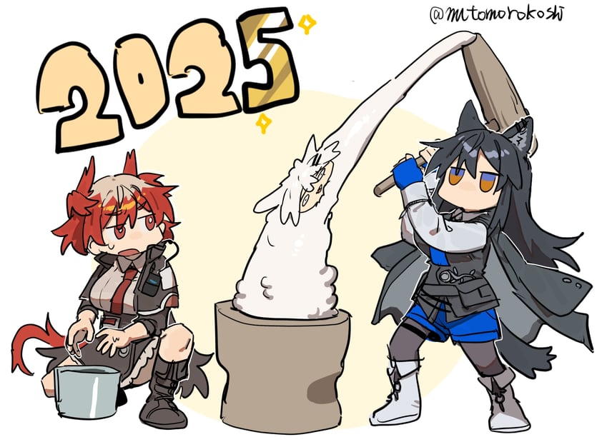 texas, lappland, texas the omertosa, and fiammetta (arknights) drawn by mutomorokoshi
