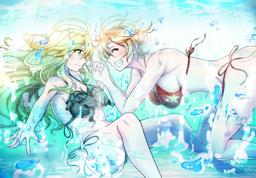 hoshii miki and ibuki tsubasa (idolmaster and 1 more) drawn by kitsune_(foxsiona)