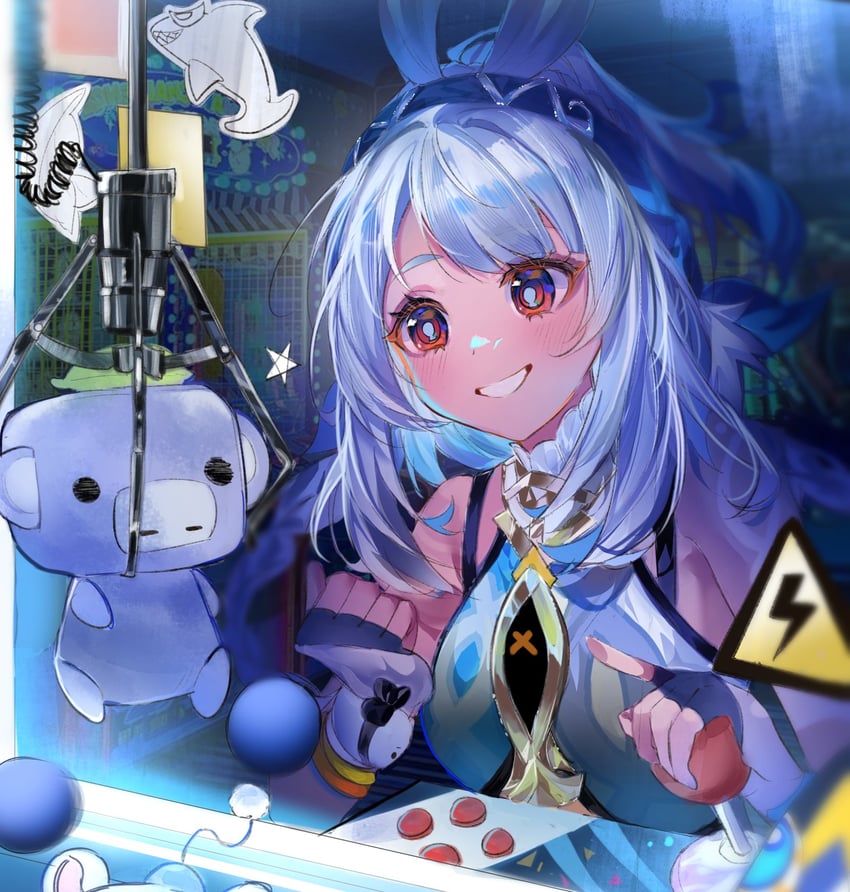 mualani and wumpus (genshin impact and 1 more) drawn by kanako_(fuwachu)